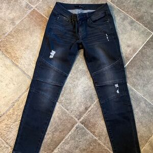 Kancan Women's Black Wynne Low Rise Ankle Skinny Jeans Size 13 Distressed